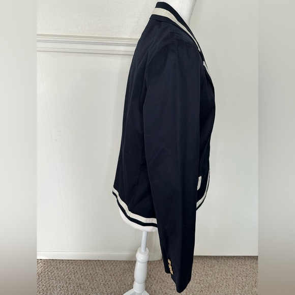 Talbots Navy blue and White Blazer size 10 NWT - Picture 2 of 9